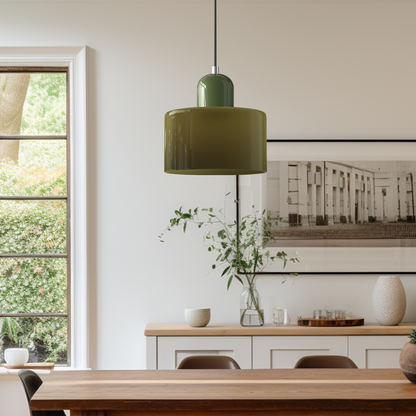 Sleek Chrome Hanging Ceiling Light