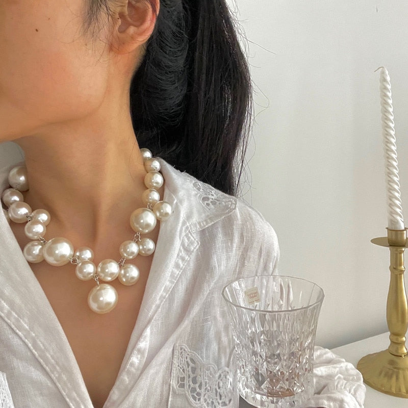 Elegant White Pearl Necklace