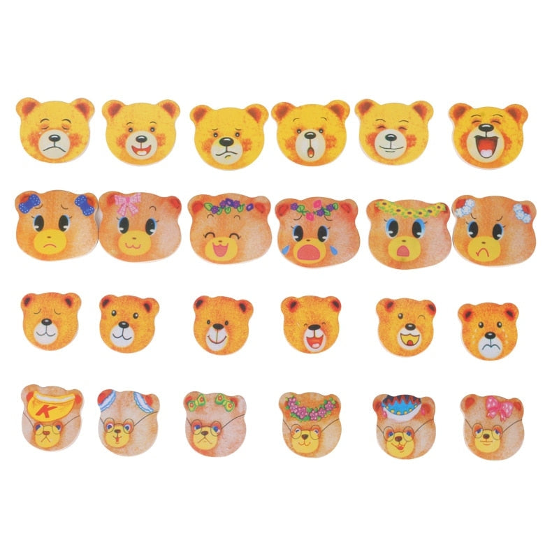 BearDrobe – Wooden dress-up puzzle set for children with interchangeable outfit pieces 6