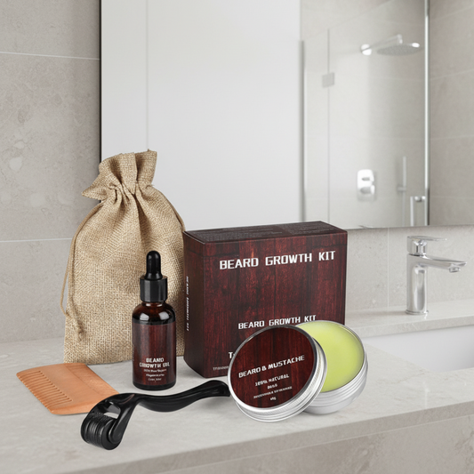 Natural Beard Care Kit for Thicker Facial Hair Growth - Lusomart
