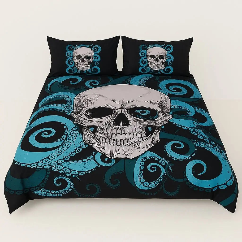 Dark Skull 3-Piece Bed Comforter Set - Lusomart