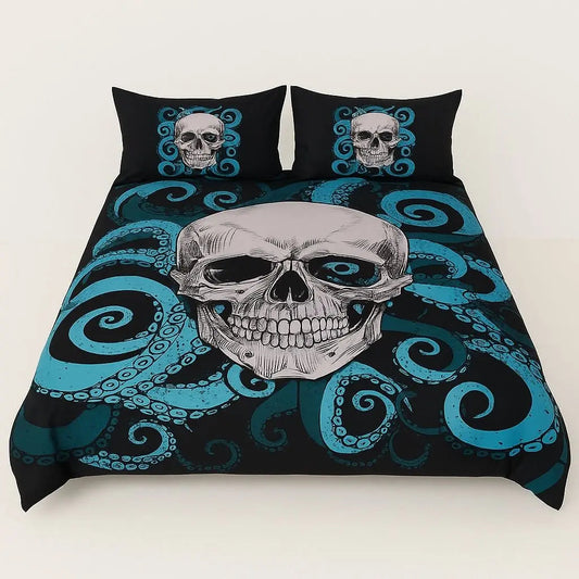 Dark Skull 3-Piece Bed Comforter Set - Lusomart