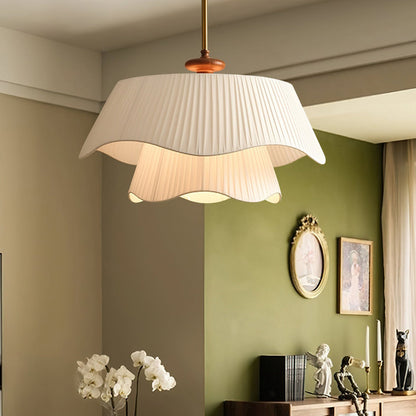 Stylish Two-Tier Fabric Hanging Lamp