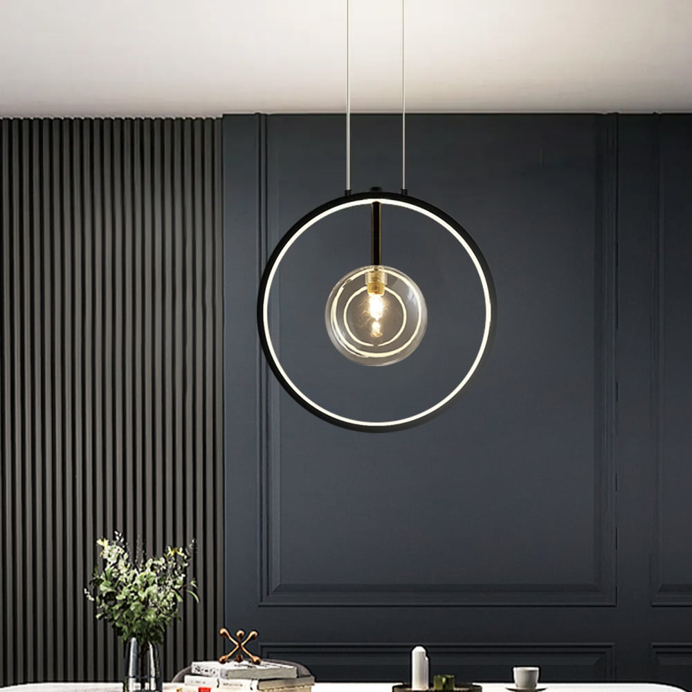 Stylish Round Glass Drop Ceiling Light - Lusomart