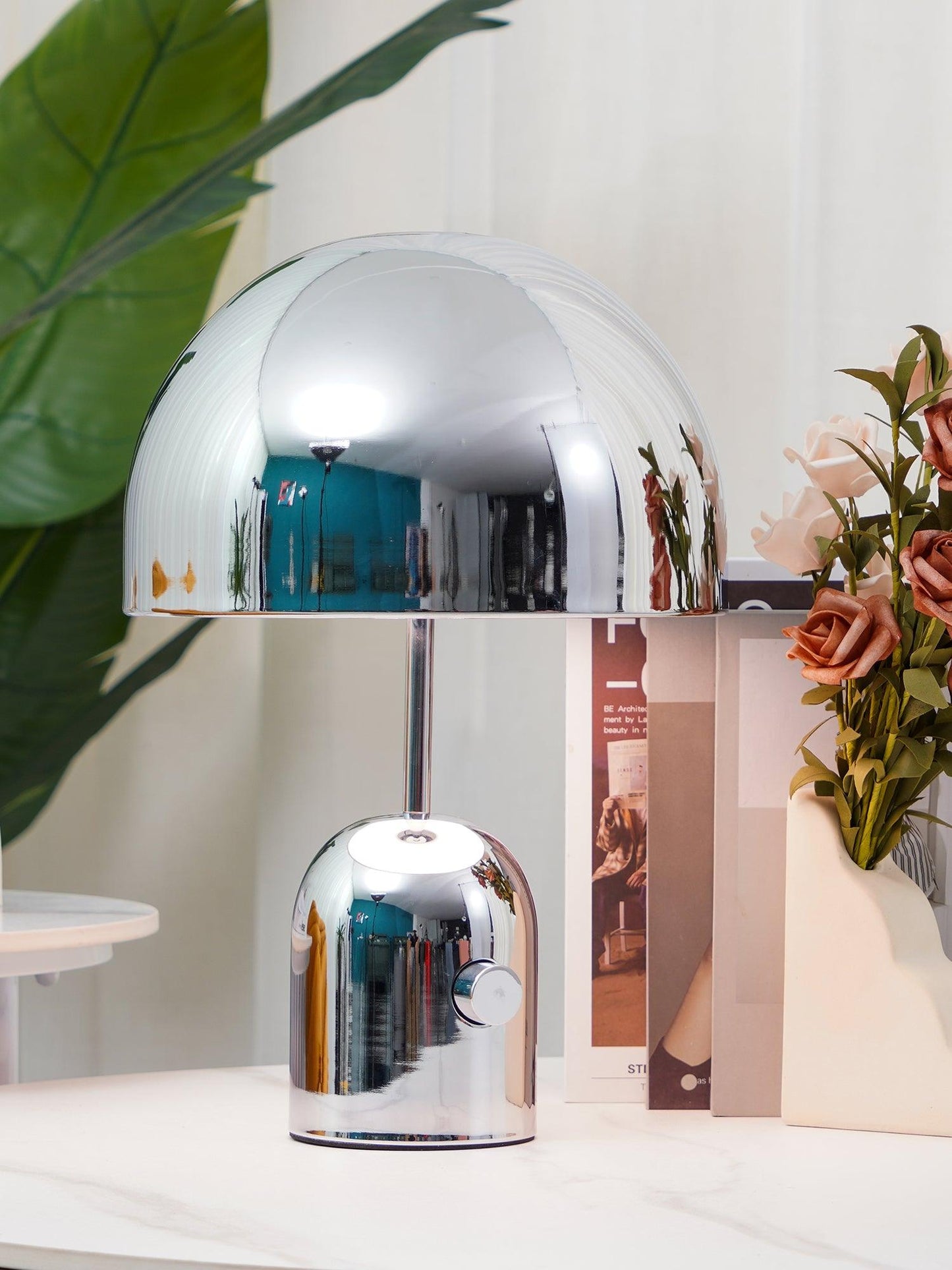 Sleek Metal Nightstand Lamp