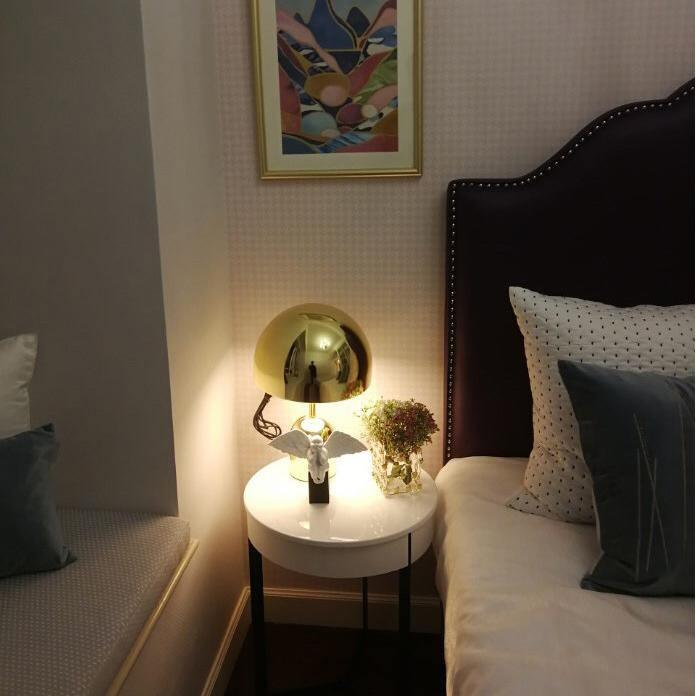 Sleek Metal Nightstand Lamp