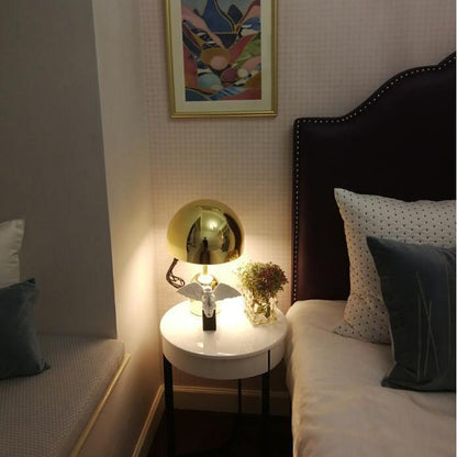 Sleek Metal Nightstand Lamp