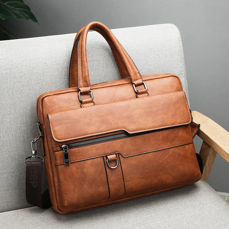 Stylish Strong Leather Mens Shoulder Bag for Daily Use - Lusomart