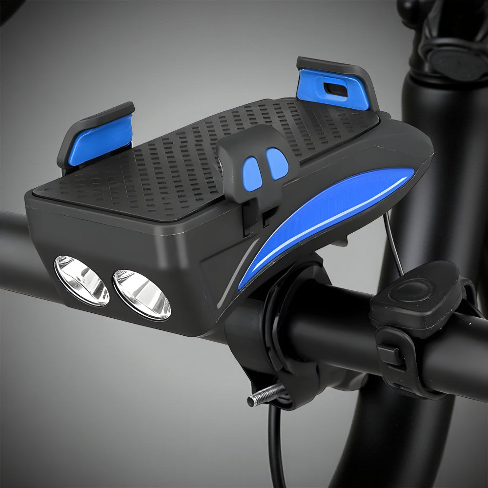 Rechargeable Bike Phone Holder Light Set with Horn