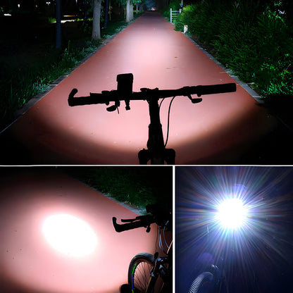 Rechargeable Bike Phone Holder Light Set with Horn