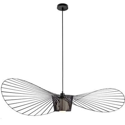 Sleek Black Metal Hanging Ceiling Lamp