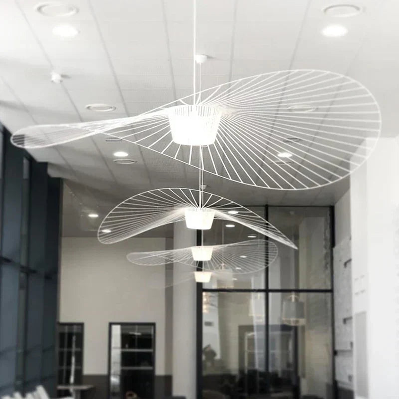 Sleek Black Metal Hanging Ceiling Lamp