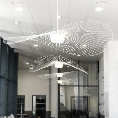 Sleek Black Metal Hanging Ceiling Lamp