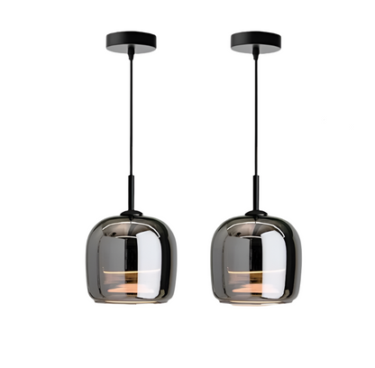 Sleek Black Glass Kitchen Island Light Fixture