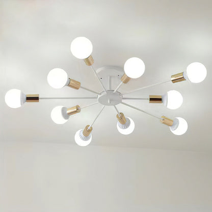 Black Simple Iron Multi-Head Chandelier For Bedroom 10
