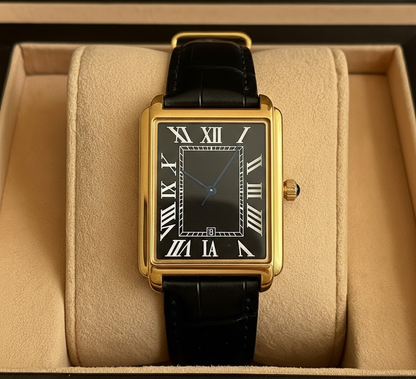 Vintage Leather Square Face Men's Analog Watch