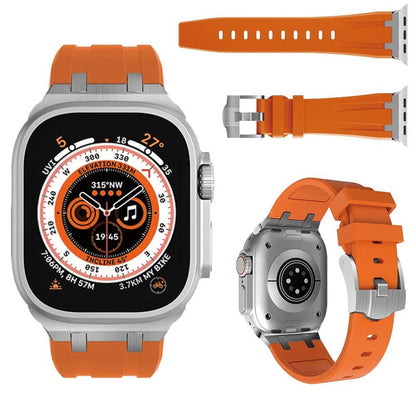 Soft Silicone Strap With Silver Buckle For Apple Watch