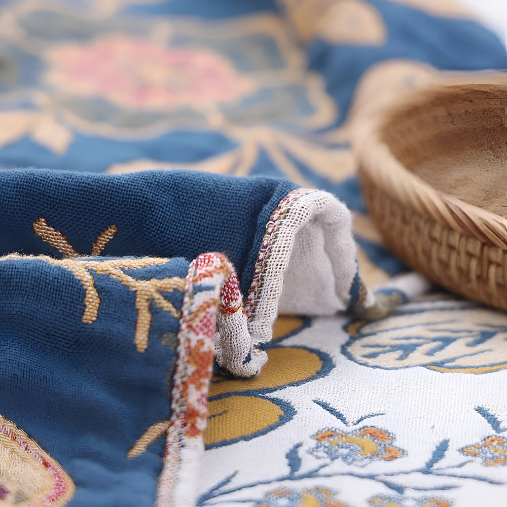Colorful Floral Soft Reversible Throw Blanket