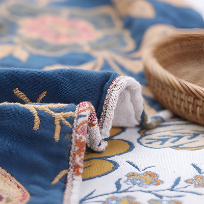 Colorful Floral Soft Reversible Throw Blanket