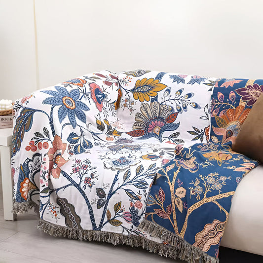 Colorful Floral Soft Reversible Throw Blanket - Lusomart