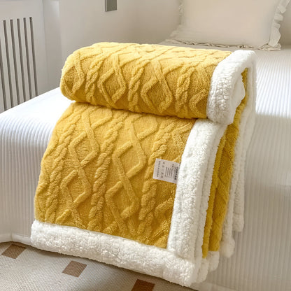 Soft Plush Throw Blanket with Textured Pattern