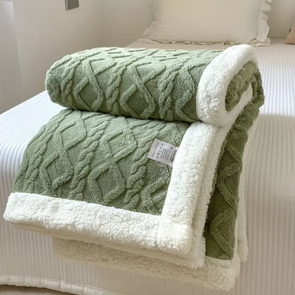 Soft Plush Throw Blanket with Textured Pattern