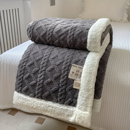 Soft Plush Throw Blanket with Textured Pattern - Lusomart