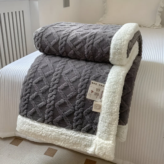 Soft Plush Throw Blanket with Textured Pattern - Lusomart