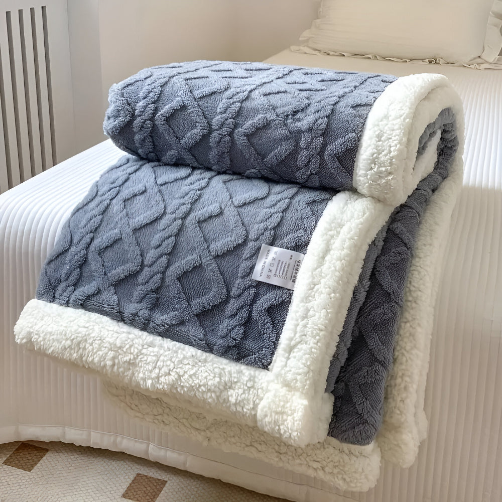 Soft Plush Throw Blanket with Textured Pattern