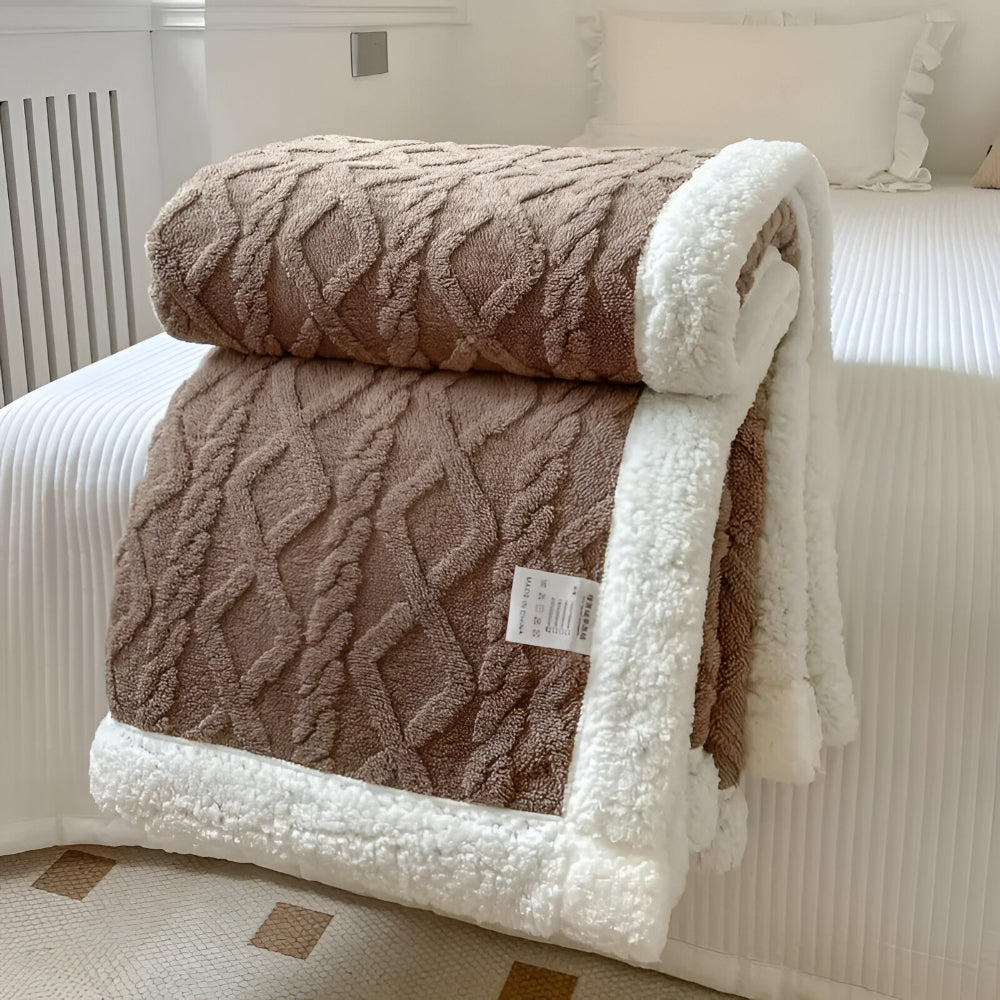 Soft Plush Throw Blanket with Textured Pattern