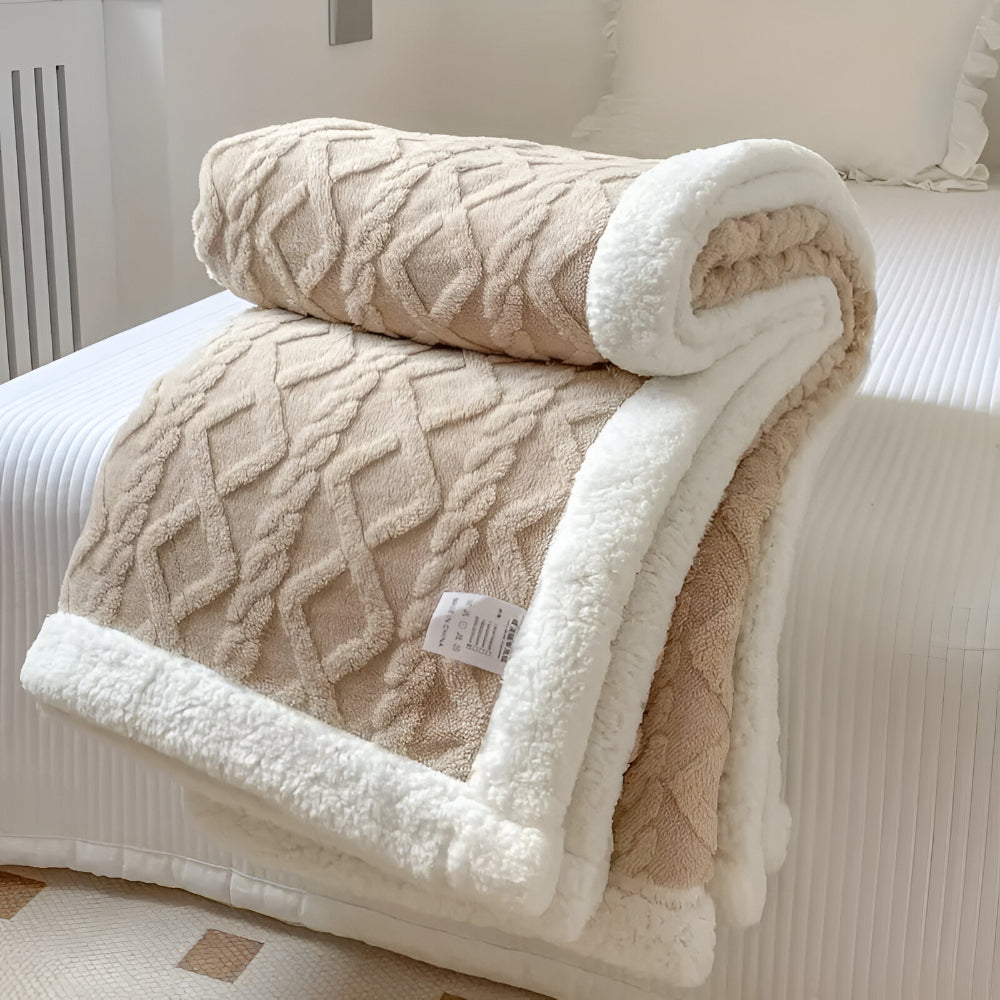 Soft Plush Throw Blanket with Textured Pattern