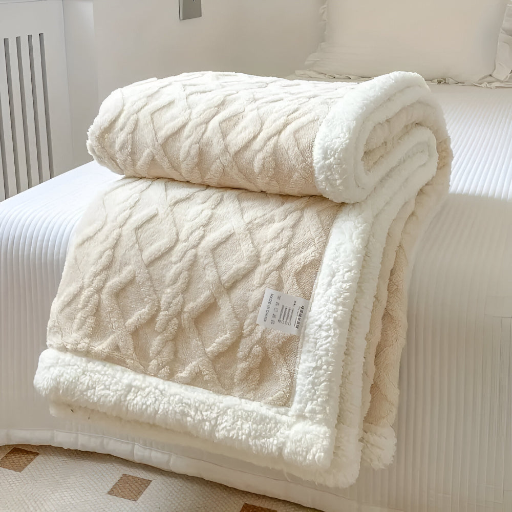Soft Plush Throw Blanket with Textured Pattern