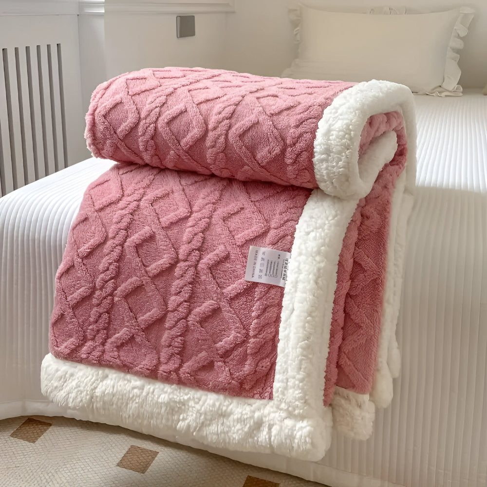 Soft Plush Throw Blanket with Textured Pattern