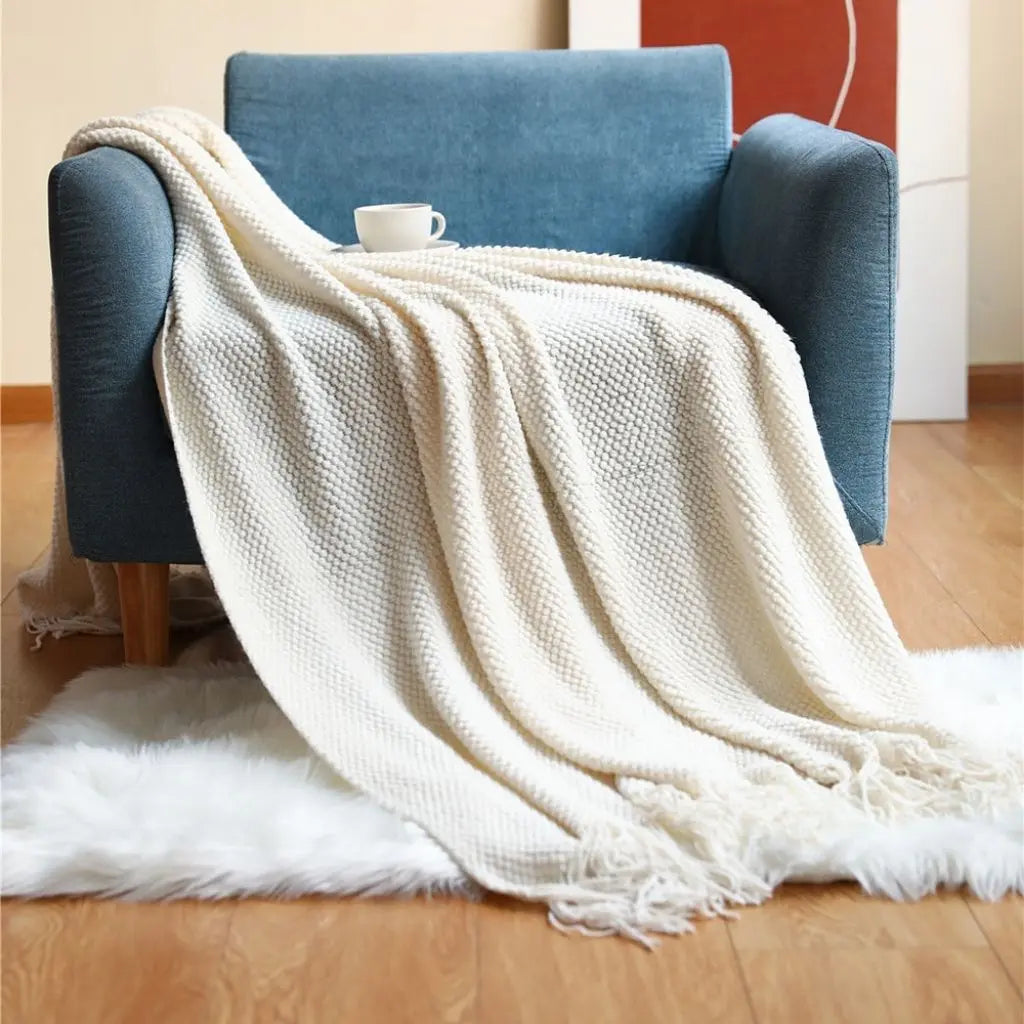 Cozy Natural Fiber Throw Blanket - Lusomart