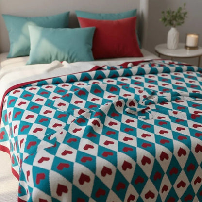 Decorative geometric throw blanket with textured design perfect for interior accent pieces