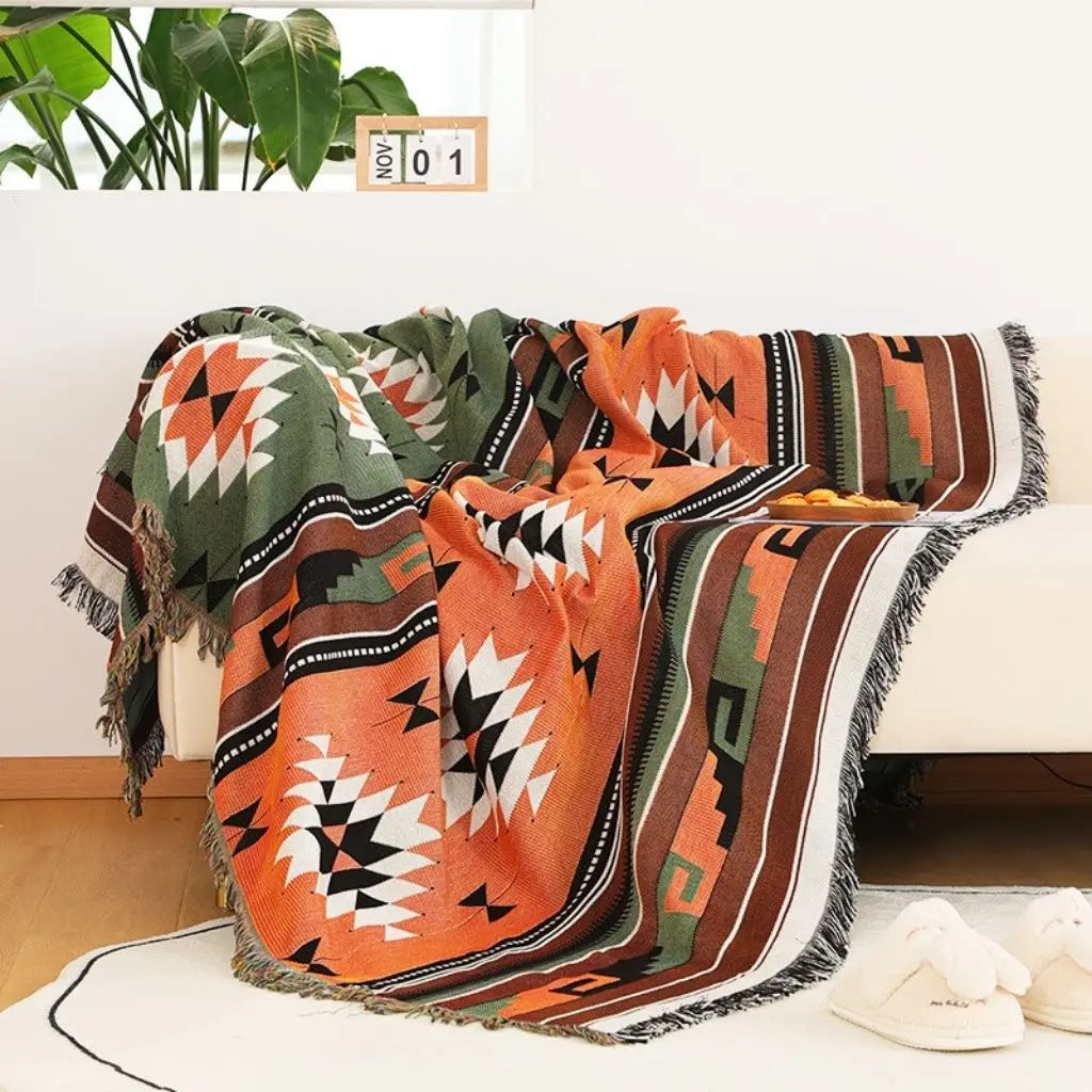 Rustic Chic Cotton Throw Blanket - Lusomart