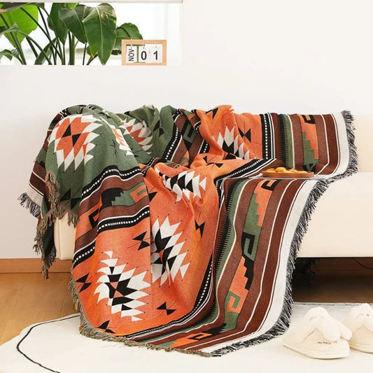 Rustic Chic Cotton Throw Blanket - Lusomart