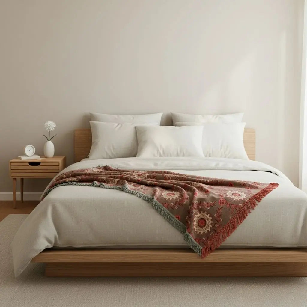 Home decor cotton blanket for living room comfort and cozy interior styling