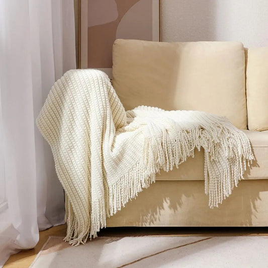 Plush Textured Chenille Throw Blanket - Lusomart