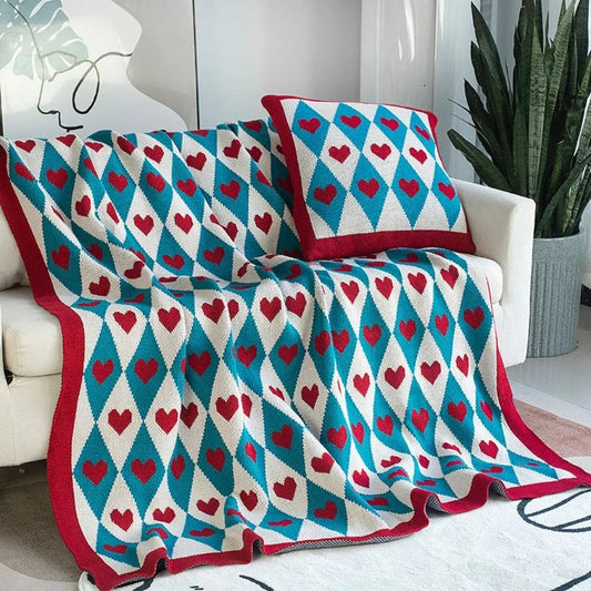 Cozy Love Patterned Knit Blanket - Lusomart