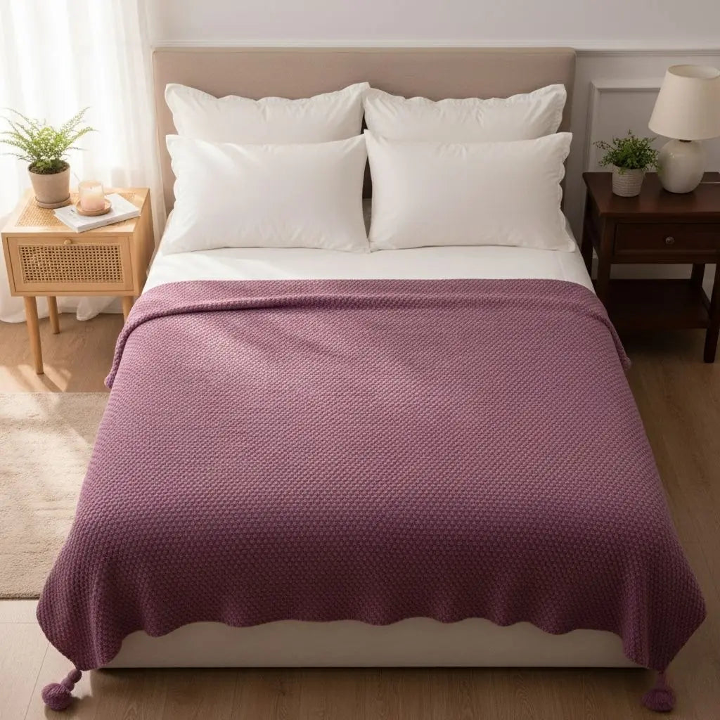 Cozy Tassel Weave Throw Blanket - Lusomart
