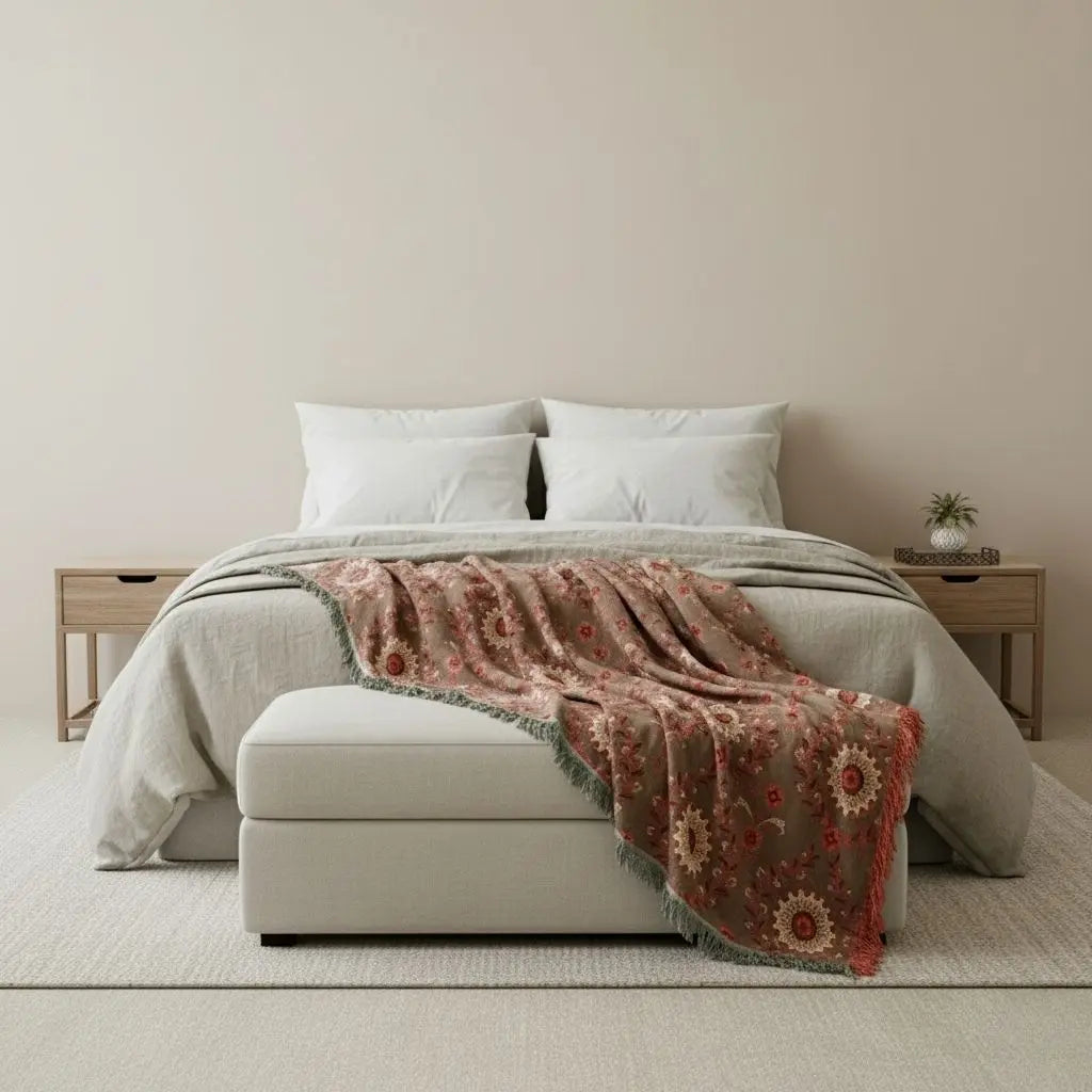 Lightweight cotton cooling blanket for summer bedding and temperature control comfort