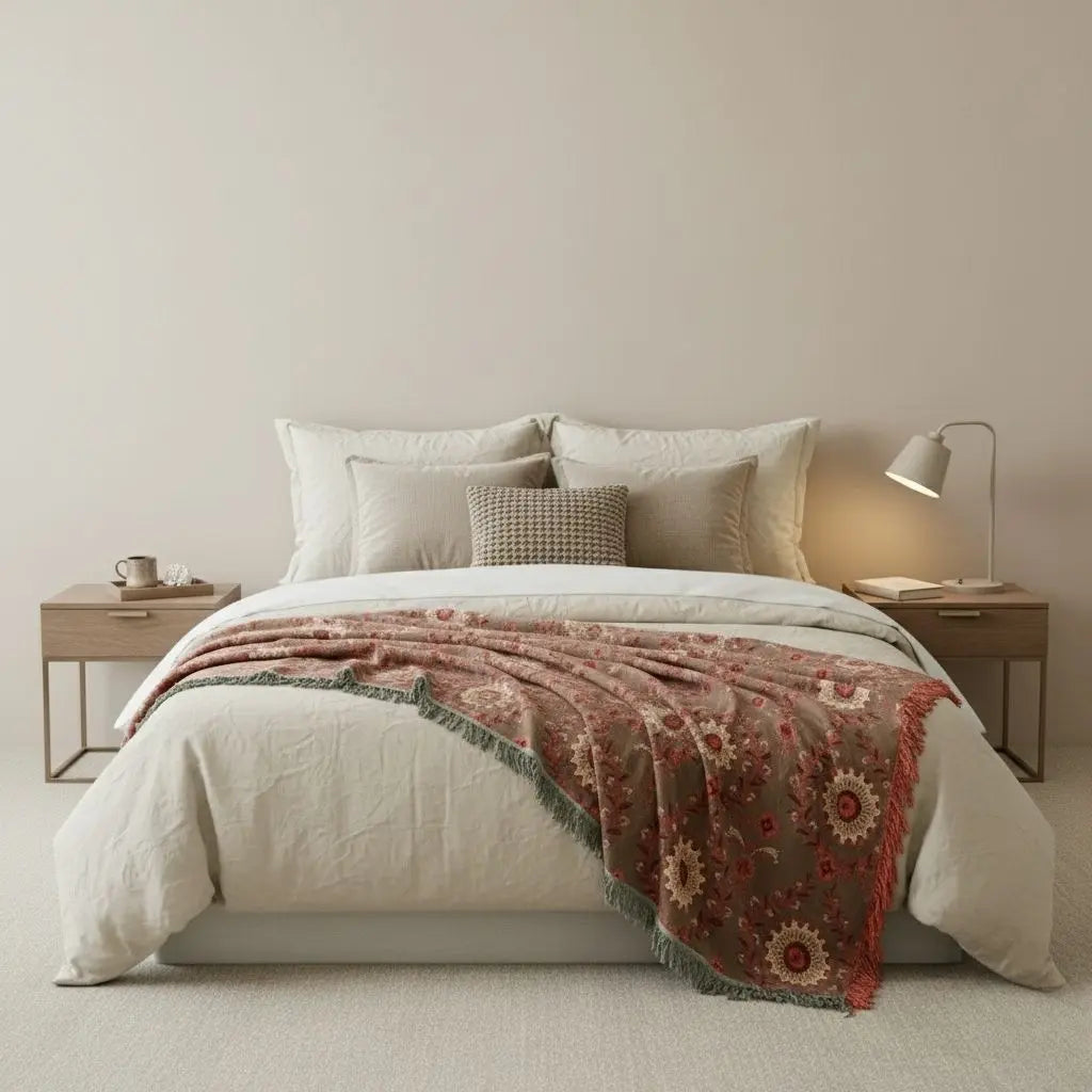 Large cotton air conditioning blanket for bed and oversized throw coverage