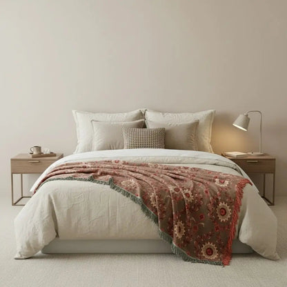 Large cotton air conditioning blanket for bed and oversized throw coverage