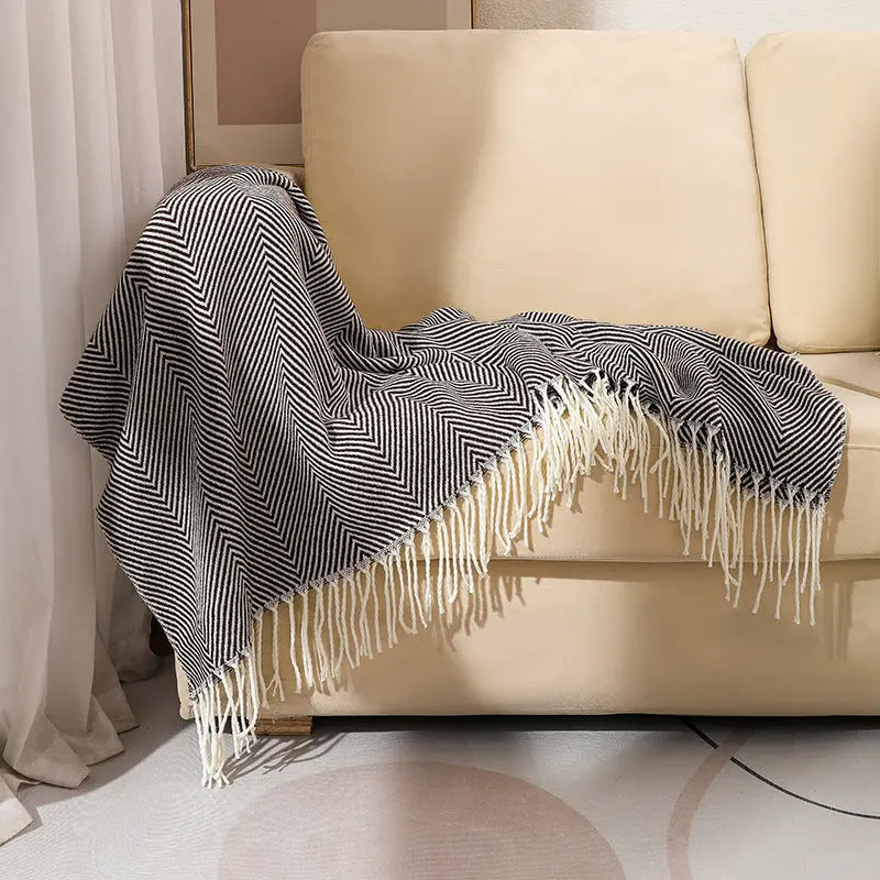 Textured Plush Faux Fur Throw Blanket - Lusomart