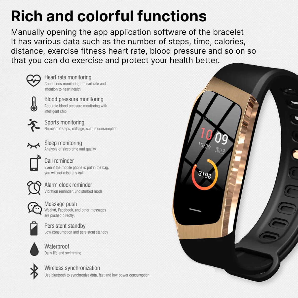 Fitness Tracker Watch with Blood Pressure Monitor
