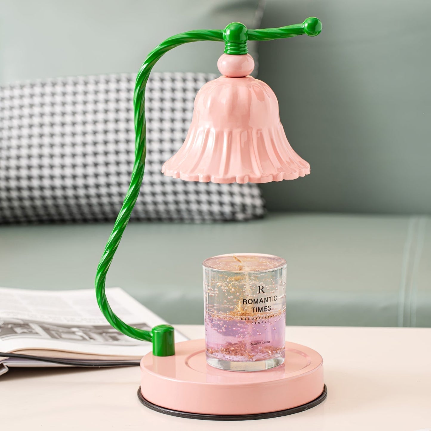 BloomAura – Charming Pink Glass Table Lamp 5