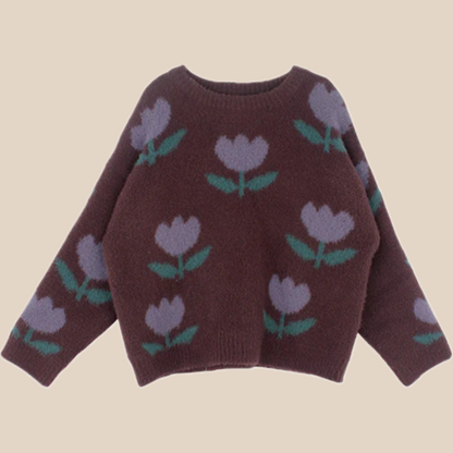 BloomBuddy™ – Sweater with Cheerful Tulip Print – Comfortable Children's Sweater 1