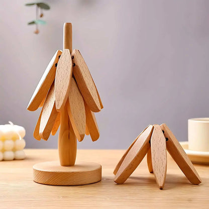 BloomNest™ - Wooden Tree Coaster Set Inovessa