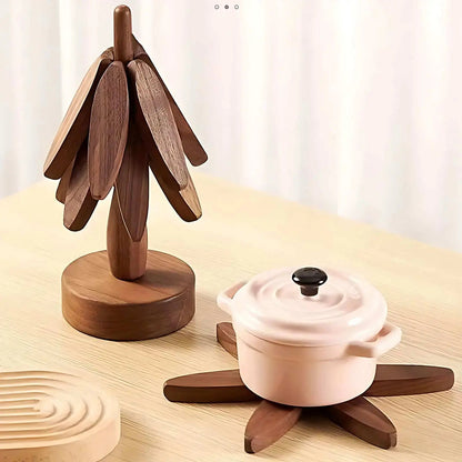 BloomNest™ - Wooden Tree Coaster Set Inovessa